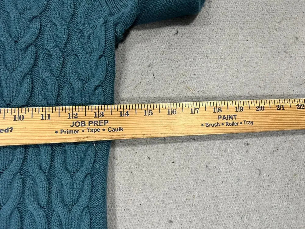 Banana Republic Sweater Womens XS Teal Cable Knit Cowl Neck Preppy Luxury